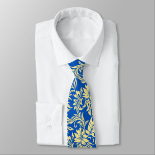 Corbata Estampado de Hibisco de Waikiki Hawaiiano de doble