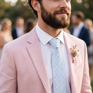 Corbata Estampado de leopardo azul hielo