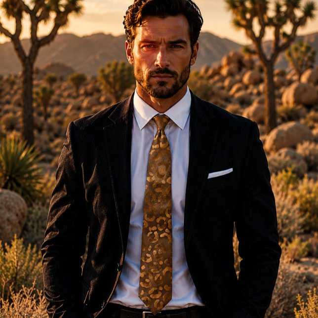 Corbata Estampado de leopardo en bronce metálico (Subido por el creador)