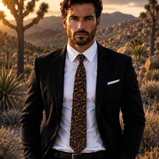 Corbata Estampado de leopardo en bronce metálico (Subido por el creador)
