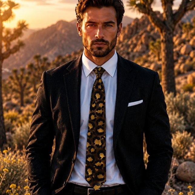Corbata Estampado de leopardo en bronce y oro (Subido por el creador)