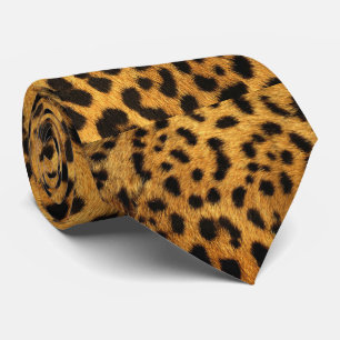 Corbata estampado de leopardo marrón de patrón animal de m