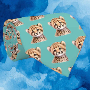 Corbata Estampado de leopardo moderno kawaii bebés guepard