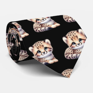 Corbata Estampado de leopardo moderno Kawaii Cachorros de
