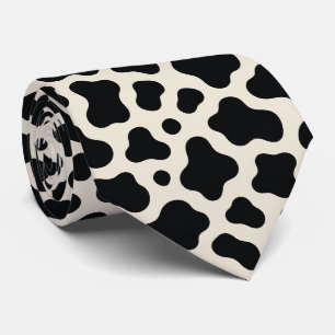 Corbata Estampado de vaca en seda falsa   Granja vaquera o