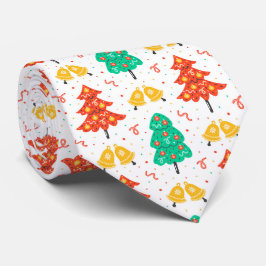 Corbata estampado festivo de árbol de Navidad