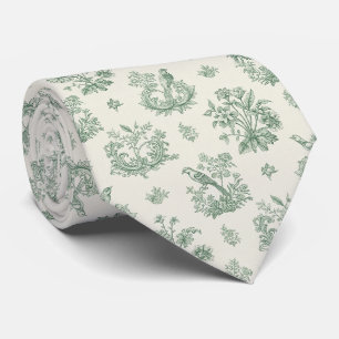Corbata Estampado floral de toile de pájaro verde menta vi