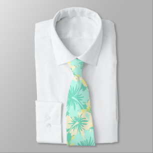 Corbata Estampado Floral Épico de Hibisco Hawaiano Verde M