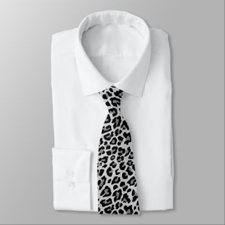 Corbata Estampado leopardo gris