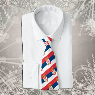 Corbata Estancias de Serbia, moda negocios de bandera serb