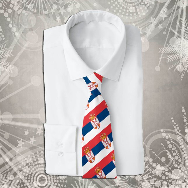 Corbata Estancias de Serbia, moda negocios de bandera serb (Subido por el creador)