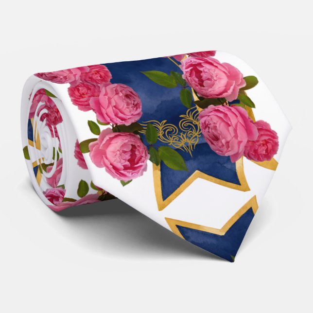 Corbata estandarte de rosas (Enrollado)