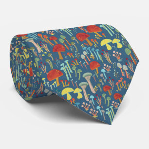 Corbata Estaño del bosque de champiñones azules