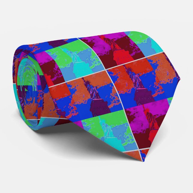 Corbata Estatua de la libertad al estilo del arte pop (Enrollado)