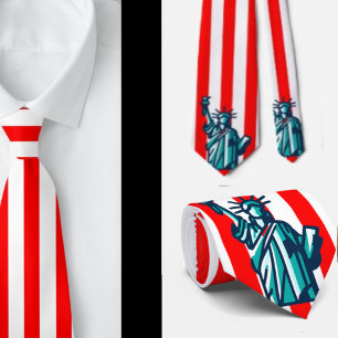 Corbata Estatua de la Libertad Bandera Americana 4 de Juli