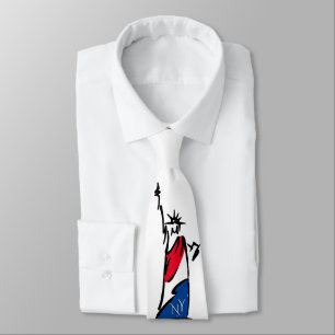 Corbata Estatua de la Libertad Nueva y Blanco Rojo y Azul