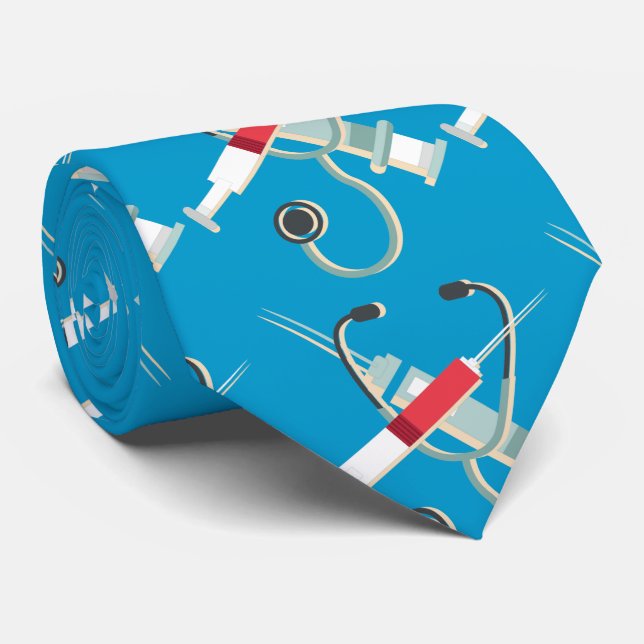 Corbata Estetoscopio y jeringuillas (Enrollado)