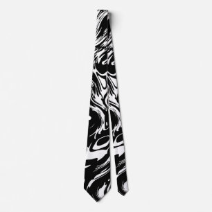 Corbata Estilo Abstracto Negro y Blanco