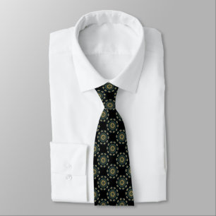 Corbata estilo asiático Chic Gold & Green