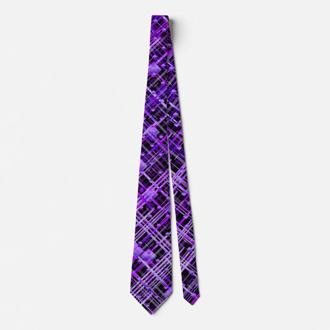 Corbata Estilo de arglo morado sobre el taco negro (Anverso)