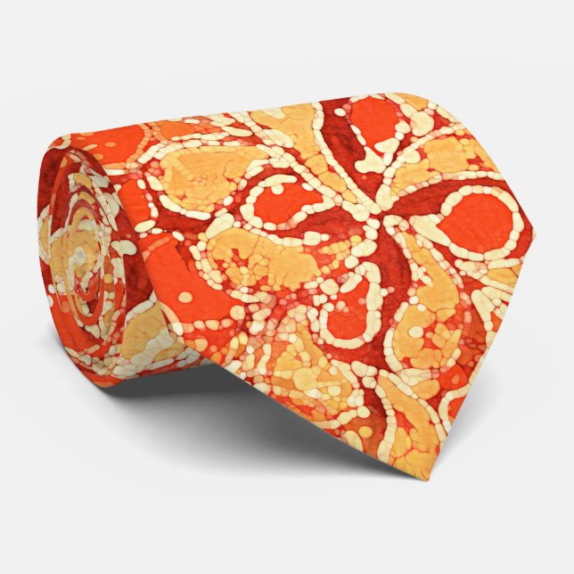 Corbata Estilo de Batik de Bali de Patrón de Paisley Naran (Enrollado)