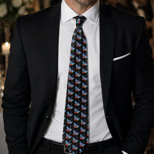 Corbata Estilo de tatuaje de golondrina tradicional azul a