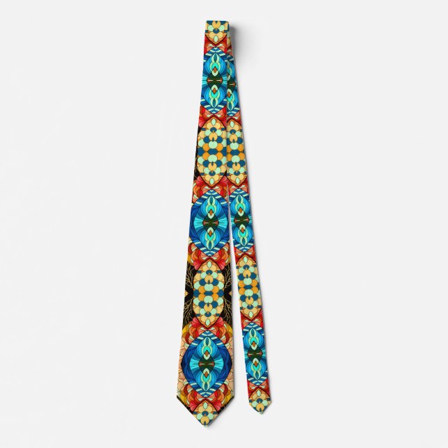 CORBATA ESTILO JAPONÉS MODERNO PSICODÉLICO ELEGANTE (Anverso)