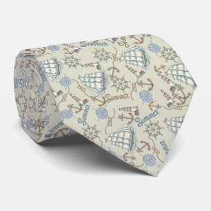 Corbata estilo marino con barco