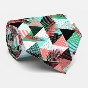 Corbata Estilo memphis Verde azulado de coral