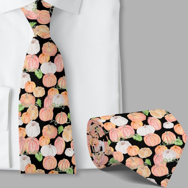 Corbata Estilo patrón de calabazas naranjas y negras (Subido por el creador)