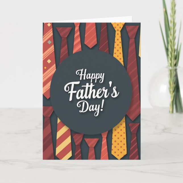 Corbata Estilosa para el Día del Padre Tarjeta (Anverso)