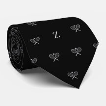 Corbata estrecha de raquetas de tenis dobles y pel