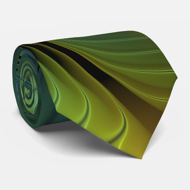 Corbata Estrella abstracta, brillante arte azul verde dora (Enrollado)