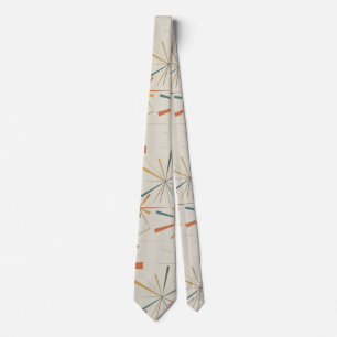 Corbata Estrella Atómica Geométrica Retro de mediados de s