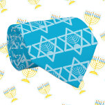 Corbata Estrella de David Menorah<br><div class="desc">Estrella de Hanukkah y menorah</div>