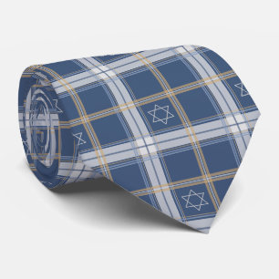 Corbata Estrella de David Tartán Azul