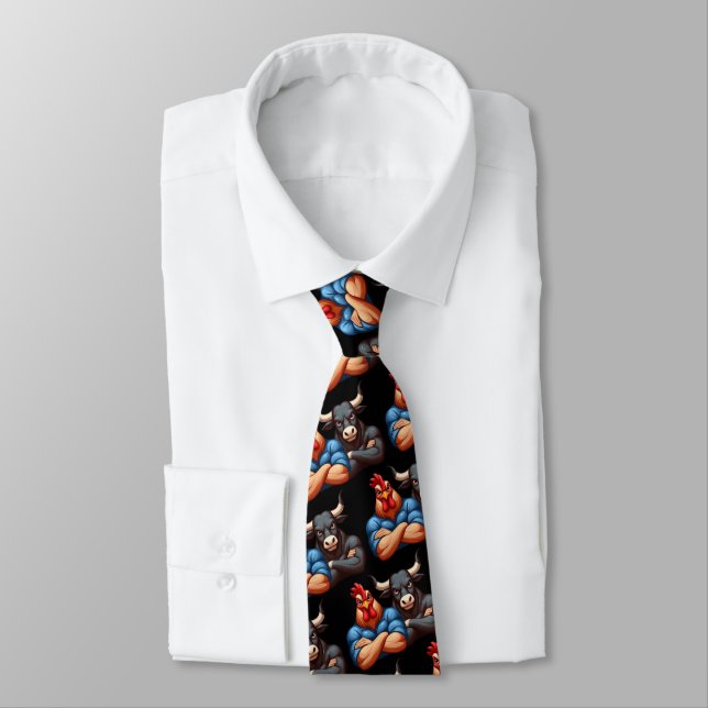 Corbata Estrella de los brazos plegados de Ox y gallo sin  (Atado)