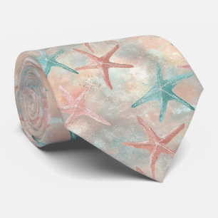 Corbata Estrella de mar costera Terracota Teal Arenosa