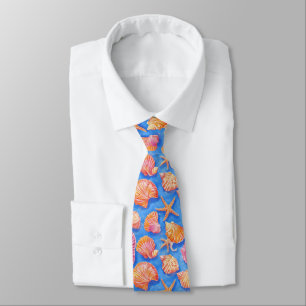 Corbata Estrella de Mar Negrita Náutica Naranja Magenta Az