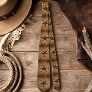 Corbata Estrella de Texas Primitiva Arpillera Rústica País