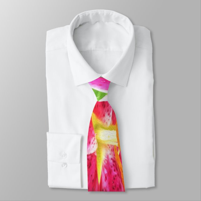 Corbata Estrella rosa profunda bonito Lily en verde anime (Atado)