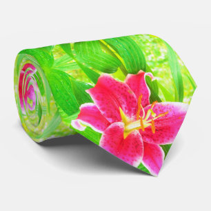Corbata Estrella rosa profunda bonito Lily en verde anime