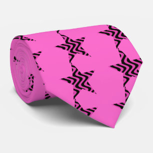 Corbata Estrella temblorosa de las ondas (rosa/negro)