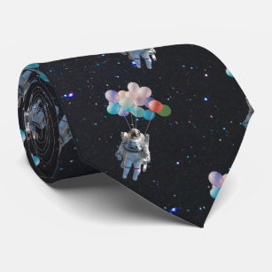 Corbata Estrellas astronautas y globos de colores espacial