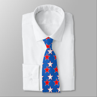 Corbata Estrellas blancas y rojas patrióticas