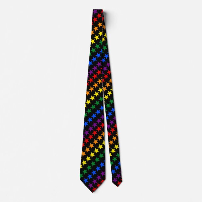 Corbata ESTRELLAS DE LA BANDERA DEL ARCO IRIS + sus ideas (Anverso)