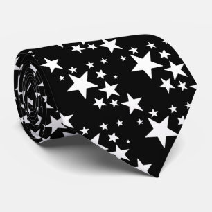 Corbata Estrellas del blanco en negro