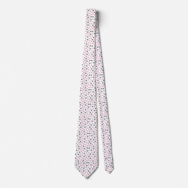Corbata Estrellas del Orgullo Demigirl Pastel rosa blanco  (Anverso)