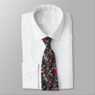 Corbata estrellas doradas gruesas abstractas de estilo