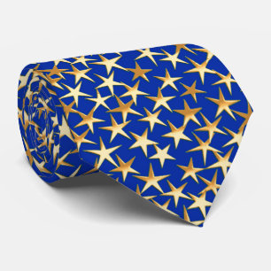Corbata Estrellas doradas sobre azul cobalto